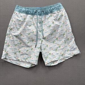 Beach Bros Swim Shorts Mens Medium Multicolor Turtle Starfish Trunks Lined